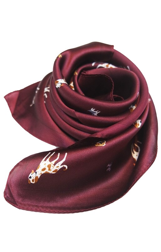 Sidenscarf Hundmönstrad