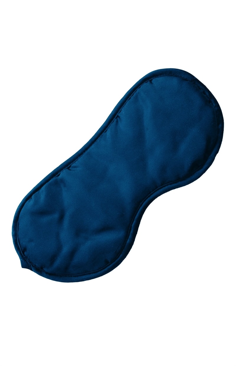 Sovmask sidensatin Blå