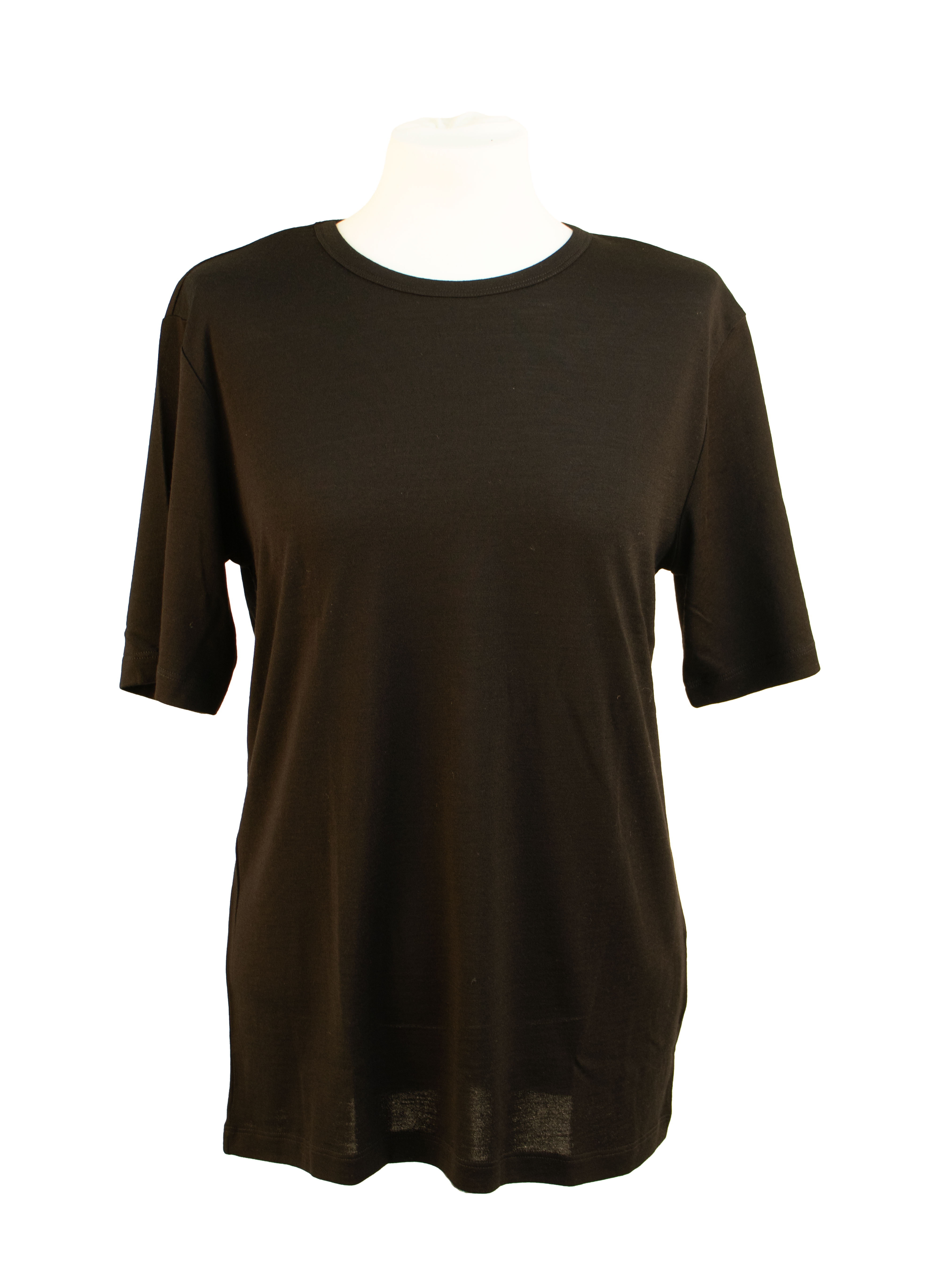 T-shirt i WOOLSILK, Svart