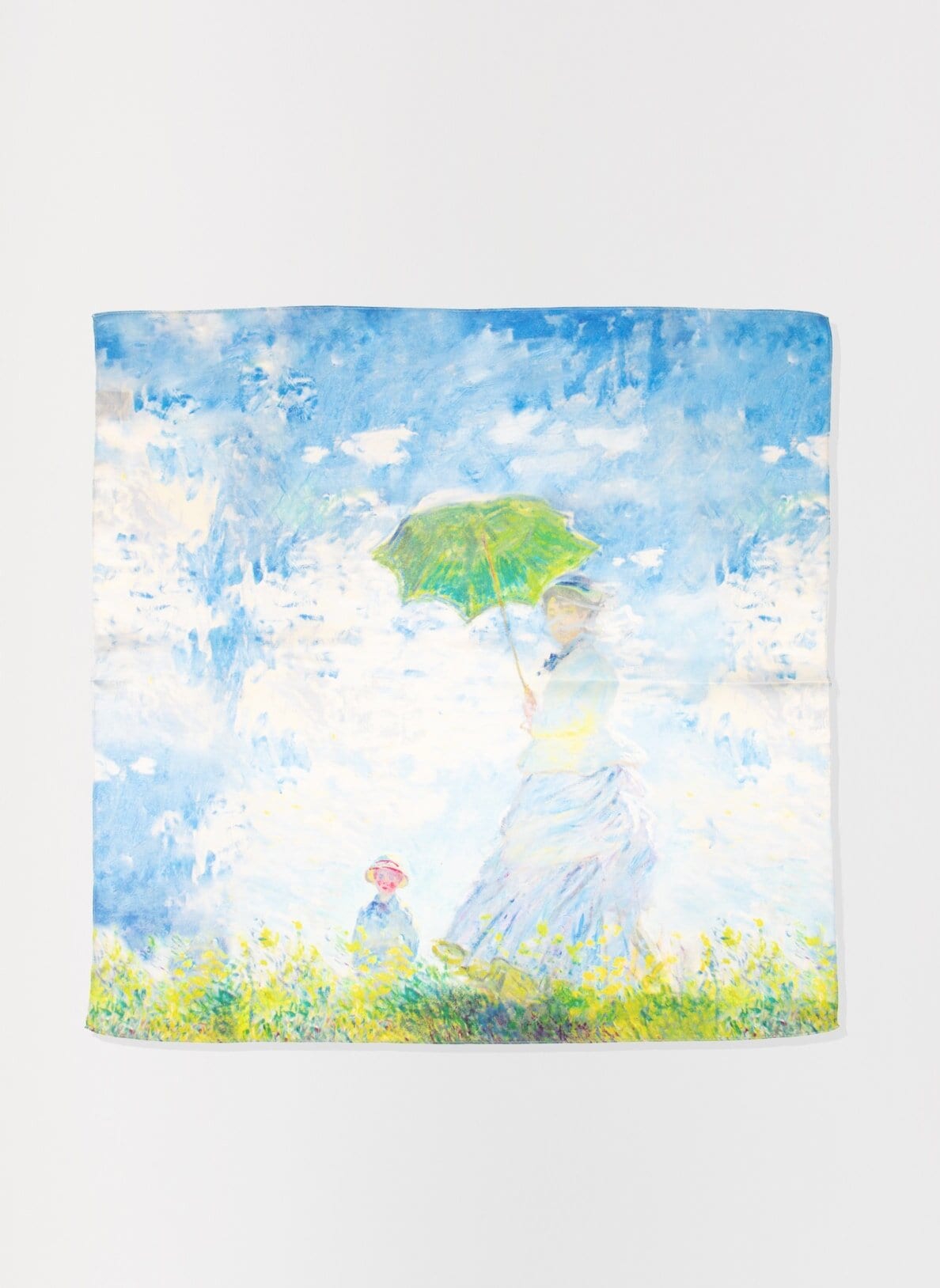 Sidensjal, Dam med parasoll Monet