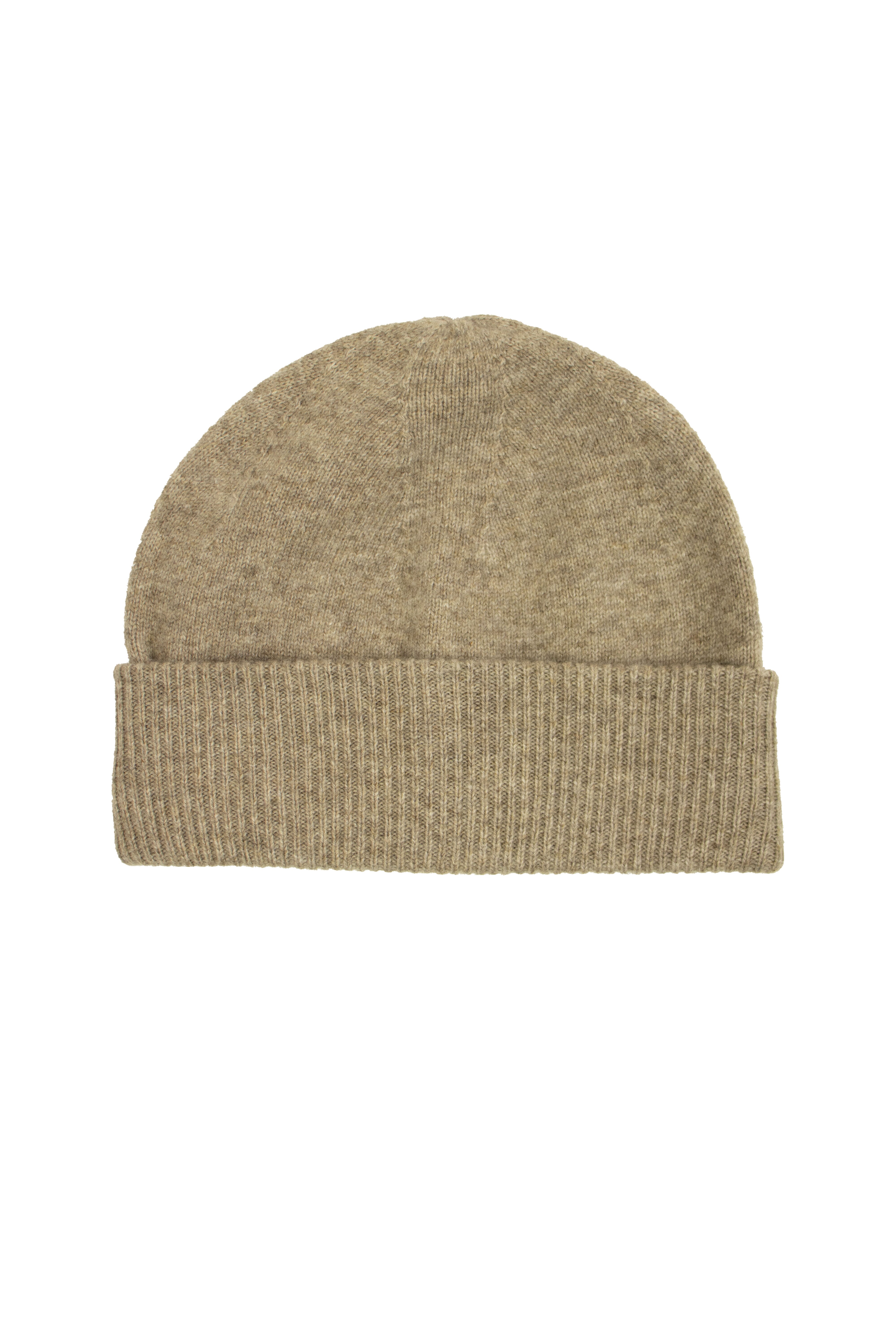 Ull/jakullmössa med sidenfoder, Beige