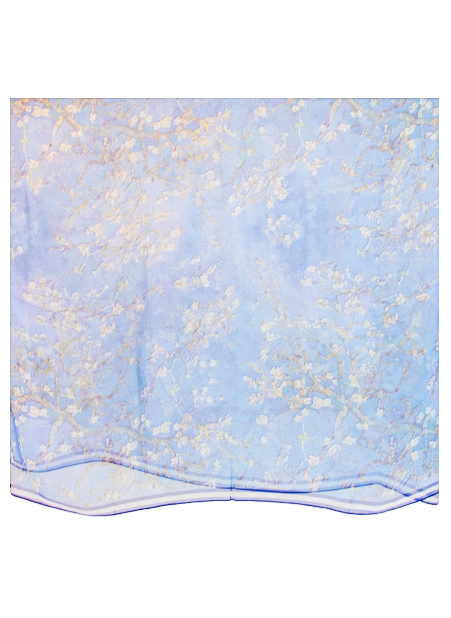 Sidensjal Chiffong100x170 Äppelblom Blå