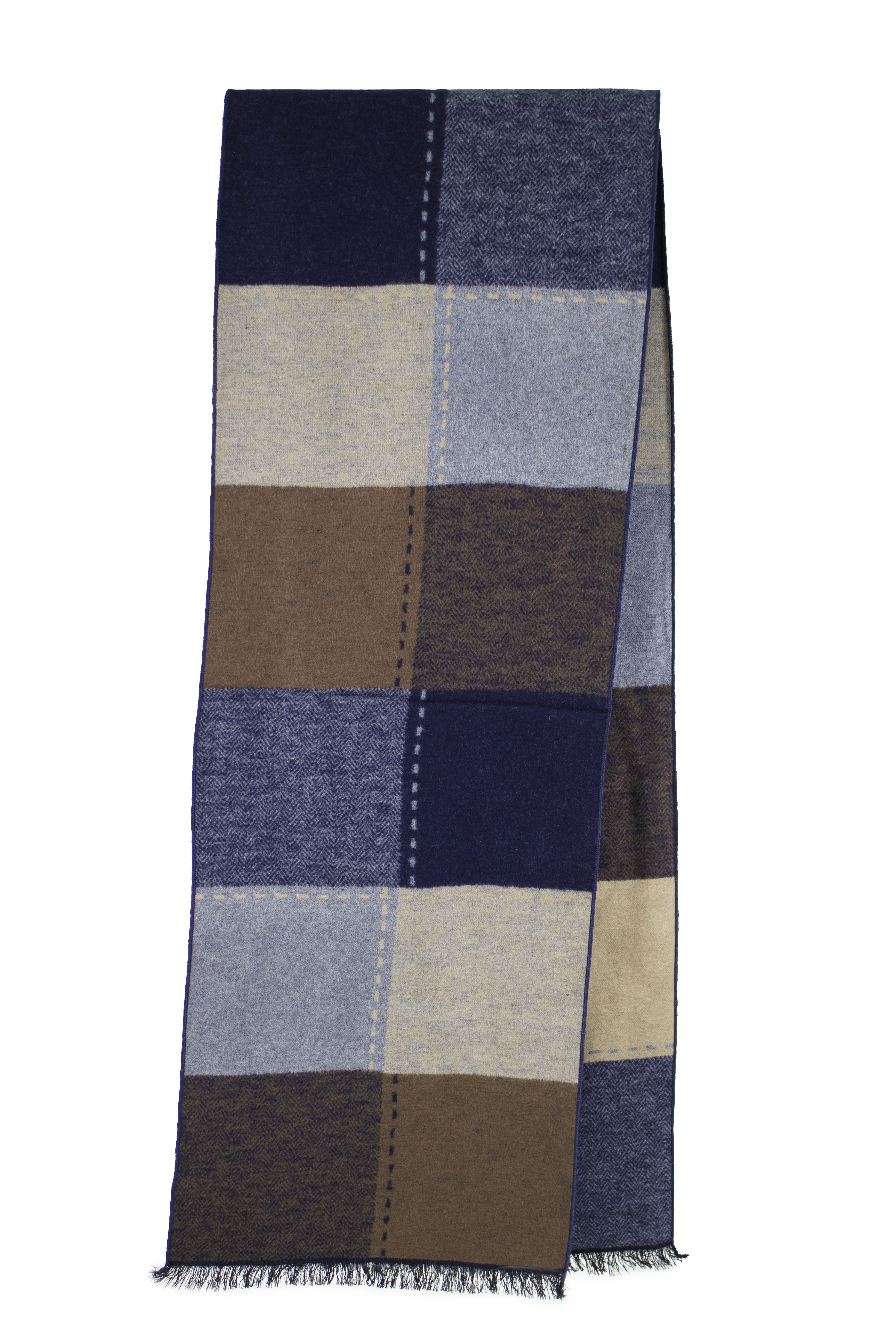 Halsduk Sidenflanell 30x160 Kvadrat Brun