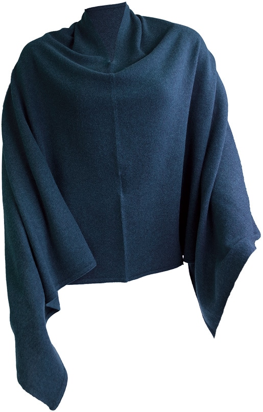 Poncho Ull Kashmir, Blå