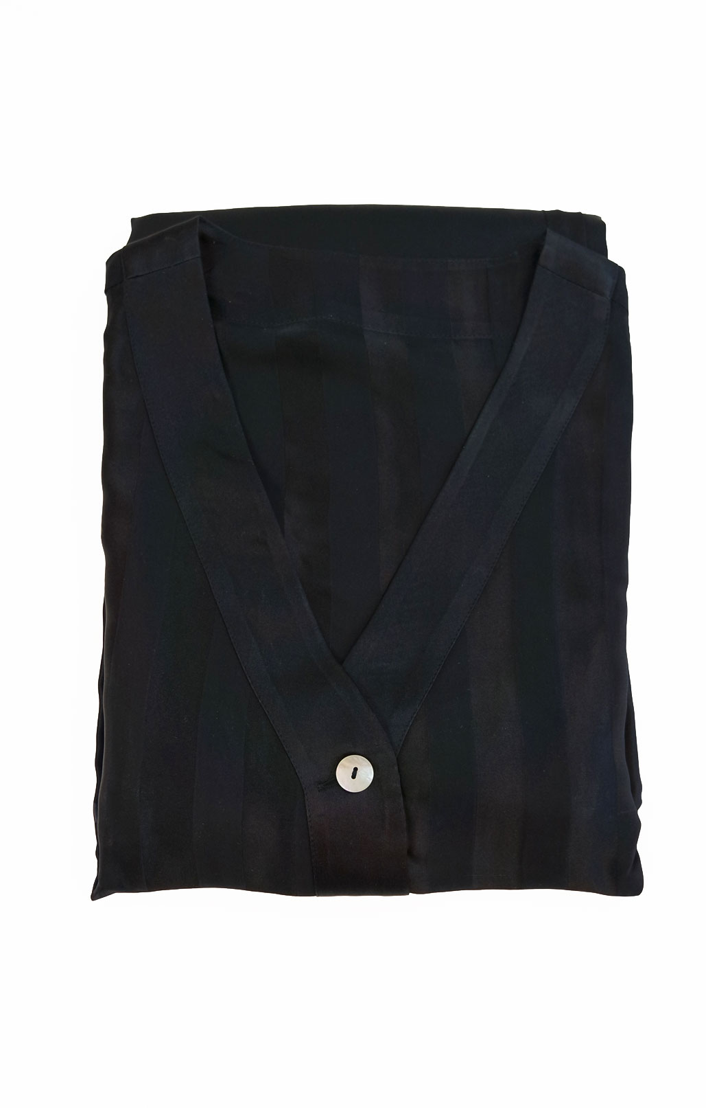 Sidenpyjamas Rand satin, svart