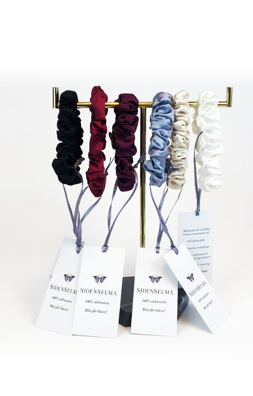 Sidenscrunchie Satin Smalare Svart