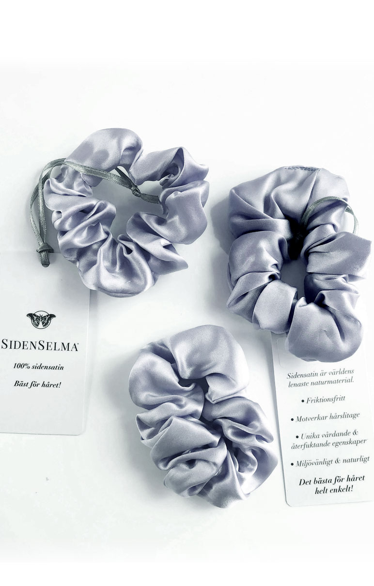 Scrunchie Sidensatin Hairtie Svart