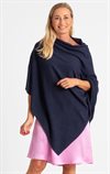 Poncho Ull Kashmir Blå