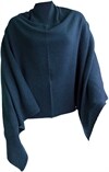 Poncho Ull Kashmir Blå