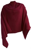 Poncho Ull Kashmir Körsbärsröd