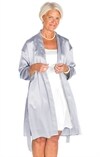Sidenmorgonrock satin silver