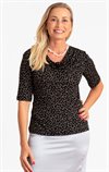 Draperad Topp Prickig Svart