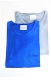 T-shirt i siden rund hals, Kornblå