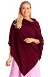 Poncho Ull Kashmir Körsbärsröd
